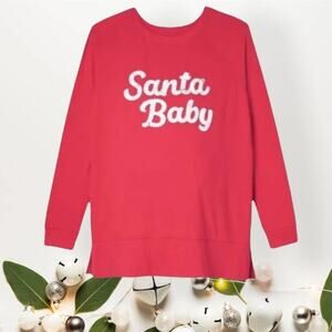 Ingrid & Isabel Maternity Red Santa Baby Long Sleeve Tunic